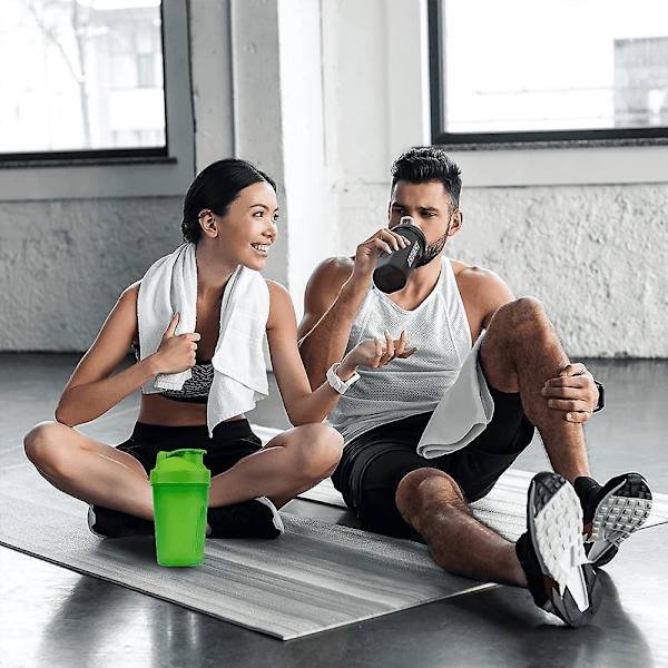 Läckagesäker Proteinshakerflaska med Mixerkopp - Perfekt för Gym och Utomhusträning