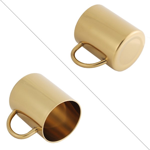 304 Rostfritt stål Dubbelskikts Anti-skållning 400 ml Kaffe Ölmugg Kopp (Guld)