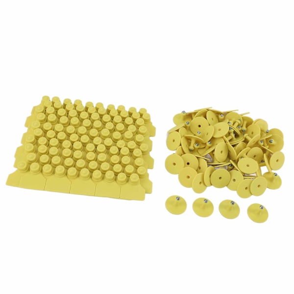 100 set märkning för boskap öronmärkning tomma djur gris öronmärkning TPU gul för lantbruk