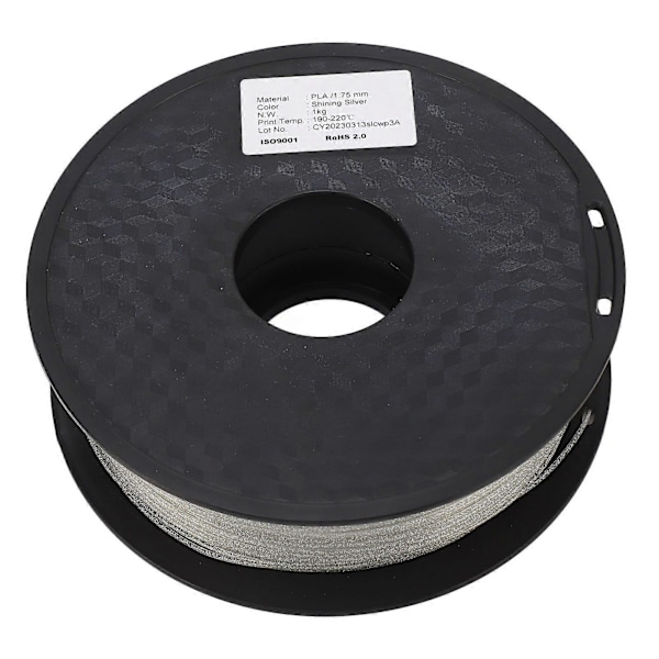 3D Printer Filament 1.75mm Skinnende Glitrende Sølv Stærk Glat PLA Silke Forbrugsvarer