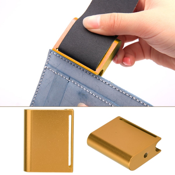 Aluminiumslegering Læder Kant Slicker Burnisher DIY Læder Craft Trim Poleringsværktøj (Guld)