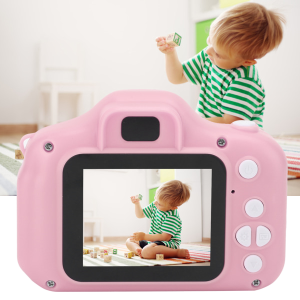 X2 Multifunksjonelt digitalkamera for barn Fotovideo med minnekort Mini GiftPink 32GB