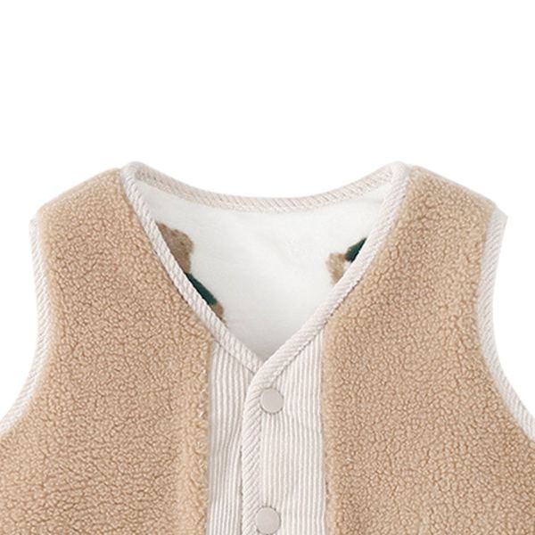 Børne Fuzzy Vest Dobbeltsidet Stil Vest Mode Alle Matchede Vinter Vest Jakke 100cm/39.4in