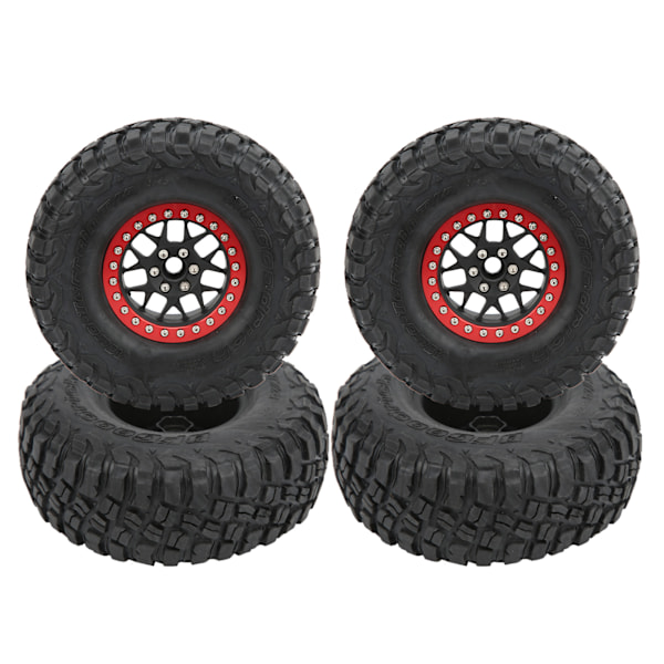 4PCS 1/10 Rubber Remote Control Car Hub Tire Set for Traxxas Trx4/HSP/Tamiya Axial SCX10 D90Red