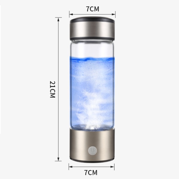 Hydrogen Generator Vandflaske, True Molecular Hydrogen Rich Water Generator Ionizer - Sølv