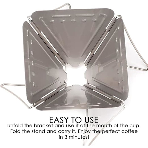Bærbar Foldbar Kaffefilter i Rustfrit Stål