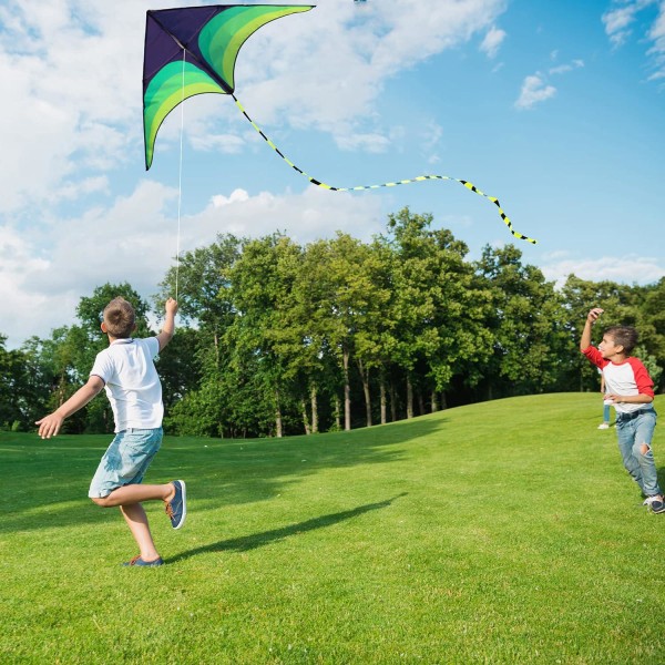 Drake för barn och vuxna, Easy Flyer-drakar för pojkar och flickor, utomhusleksak för stranden och sommaren med flyglina