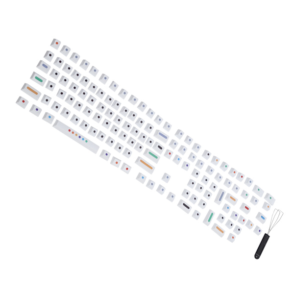 Dot Keycap Dye Sublimation Mekanisk Tangentbord Kompatibel med 61/64/68/87/96/104/108 Vit