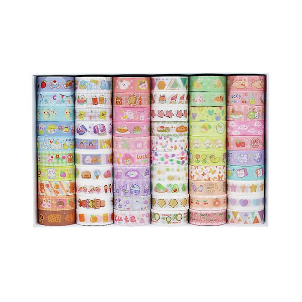 60 rullaa 15 mm leveää Washi-peiteteippiä scrapbookingiin, tee-se-itse askarteluun ja lahjapaketointiin