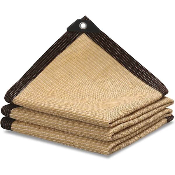 Udendørs Beige Skygge Net til Terrasse og Drivhus, 2x4m Solsejldug