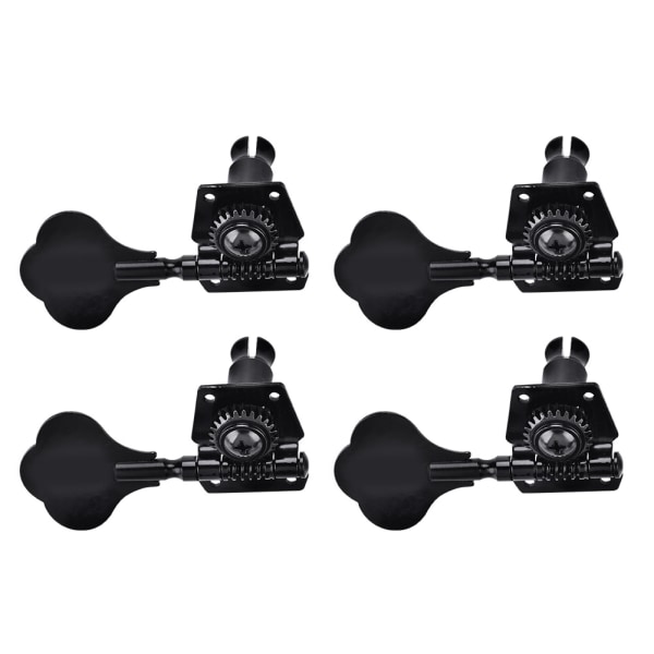 4R Bas String Tuning Pegs Open Tuners Zink Alloy Machine Heads Svart