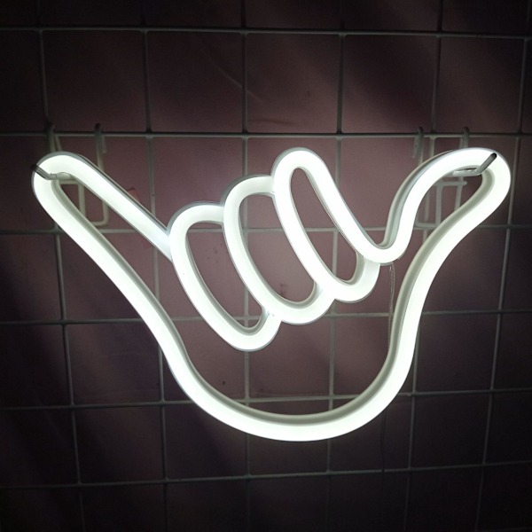 One Piece Finger Neonkyltti Onnekas Ele Neonvalo Valkoinen Käden Muotoinen Neon Syntymäpäiväjuhlien Koristeisiin Huoneisiin Baareihin