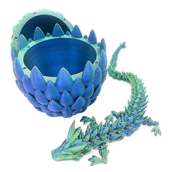 Drakägg - Överraskningsäggsdekorationer med flexibel pärlemordrake, 3D-printad gåva. För barn, vän C