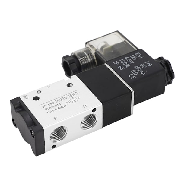 1/4in NPT Pneumatisk Magnetventil 2 Position 3 Vägs IP65 Luftdriven Magnetventil DC12V