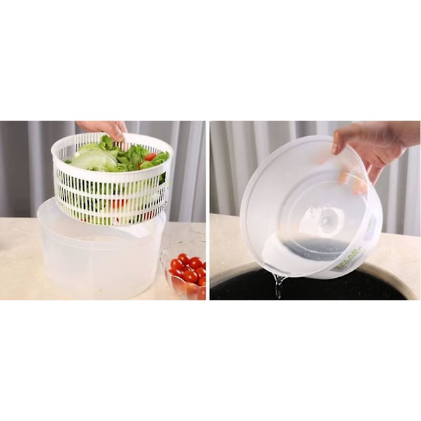 Salatcentrifuge med Integreret Si, Rotationsdrift - Hvid