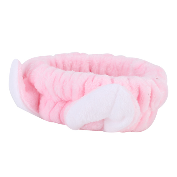 Hårband med kattöron, mjuka tyg, söta pannband för kvinnor, tvätt av ansikte, smink, spa, rosa