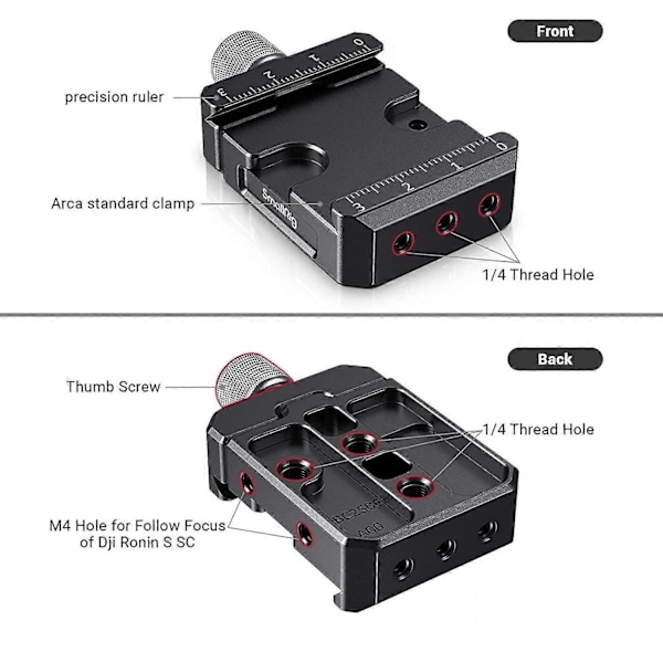 Hurtigudløserklemme kompatibel med Arca standard til DJI Ronin S/Ronin SC