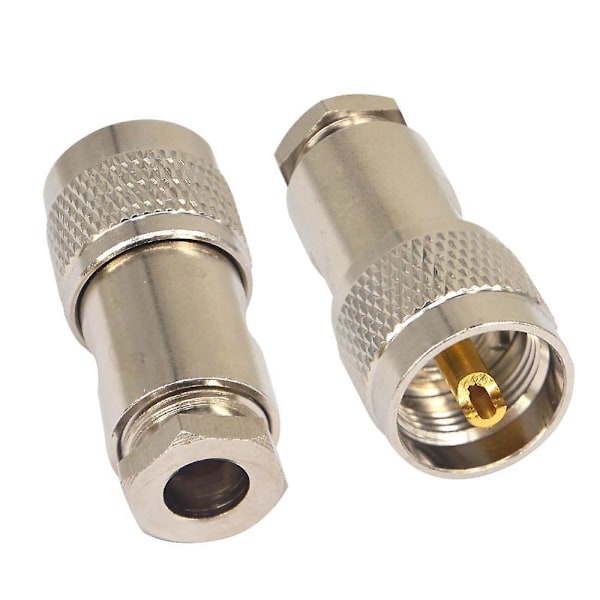 2 stk. klemme koaksialadapter, sølv, 3,5*1,5 cm