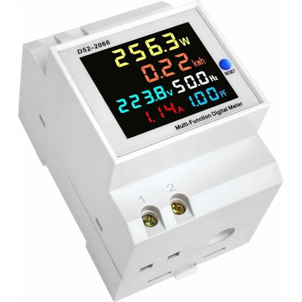 Debuns – AC40-300V Strømforbrugsindikator – 220V Spændingsmåling – 0-100A Strøm – 0-30000W Effekt – DIN-skinne Montering