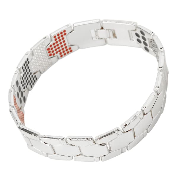 Armband Avtagbar Justerbar Hexagonal Flerpunkts Magnetterapi Herrarmband Silver