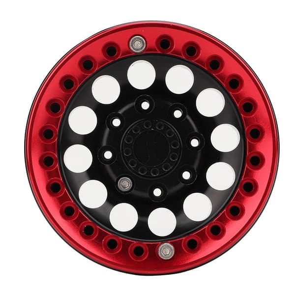 4 stk. 1,9in Aluminium Beadlock Fælghubs til SCX10 1/10 RC Crawler Bil (Sort Rød)