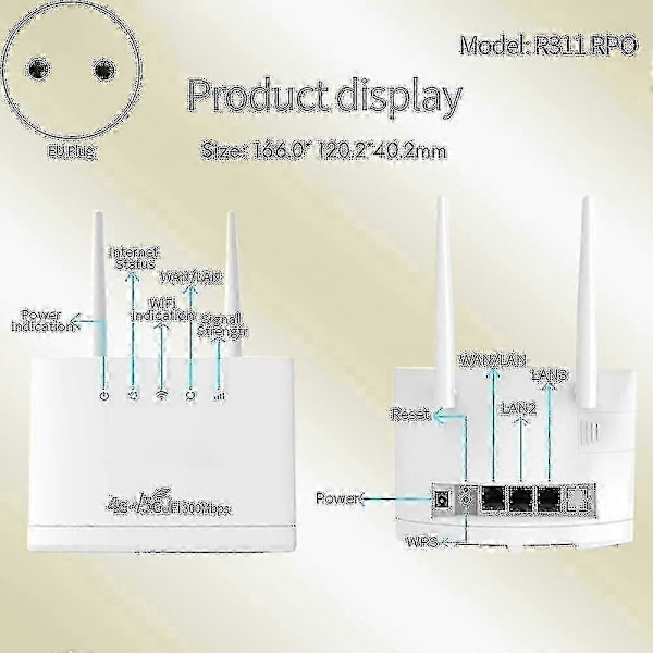 2024 R311pro langaton reititin - 4g/5g Wifi, 300mbps, SIM-kortti, EU-pistoke - Uusi SZJR