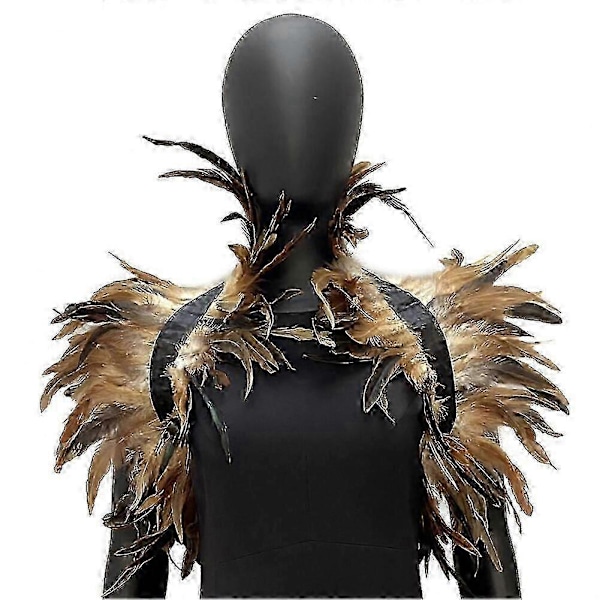 Fjäder Shrug Cape Sjal, Fjäder Shrug Sjal Axel Wrap Cape Choker Krage för Halloween Fest Kostym Tillbehör TypeCT