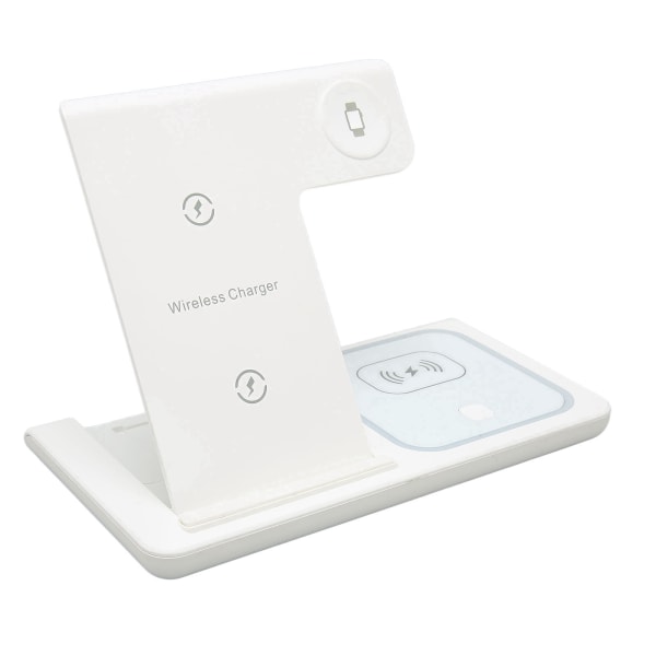 Trådløs lader 3 i 1 trådløs ladestasjon for IPhone 13 12 11 XS XR XS X 8 Plus Klokker Headset Hvit