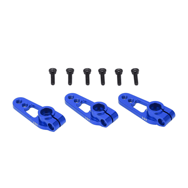 3 st/set 25T Styrservoarmar för 1/10 Fjärrkontrollbil Aluminiumlegering Servoarm Blå