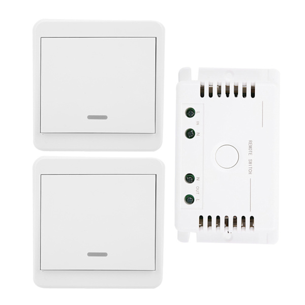 433MHz trådløs kontakt fjernbetjening Dobbelt kontrolpanel relæsender AC85‑250V