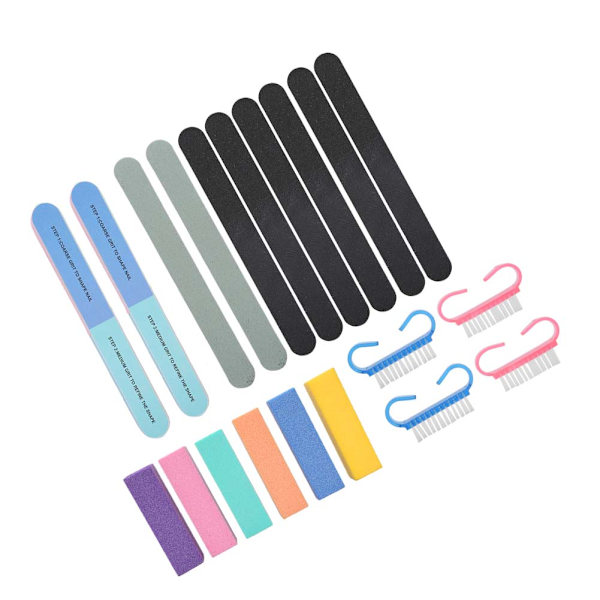 20 st Nail Files Professionell Nagelkonst Slipning Fil Poleringsbuffer Manikyrset