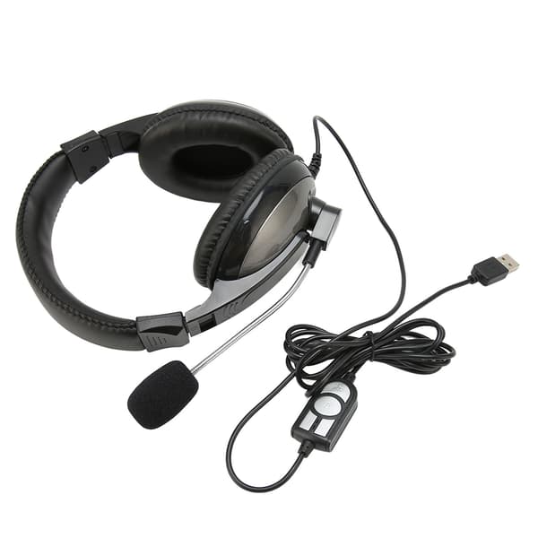 USB Gaming Headset Ledningskontrol Justerbar Lydstyrke Gaming Headset med Mikrofon til PC Laptop til PS4