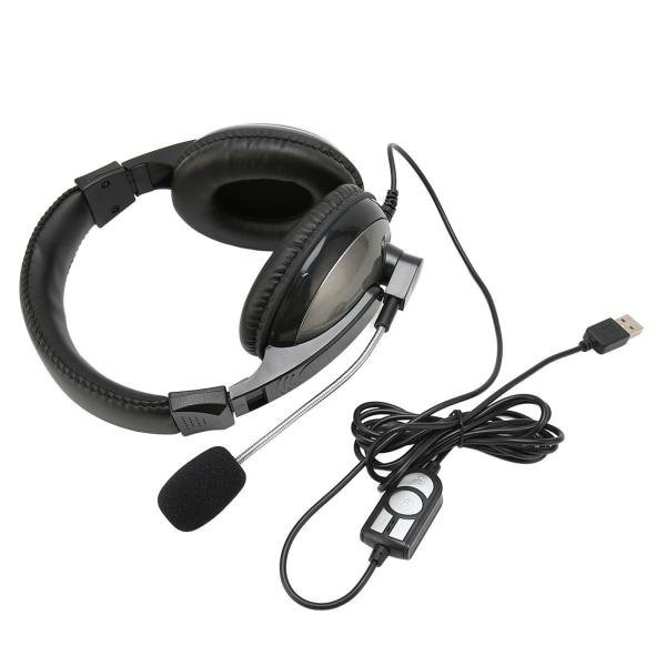 USB Gaming Headset Wire Control Justerbar volym Gaming Headset med mikrofon för PC Laptop för PS4