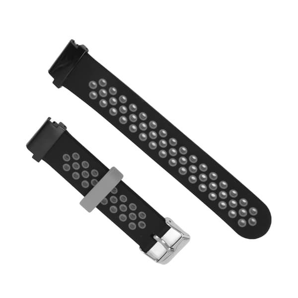 20 mm silikone urrem åndbar vandafvisende behagelig håndledsrem til Garmin Fenix 7S 6S 5S sort grå