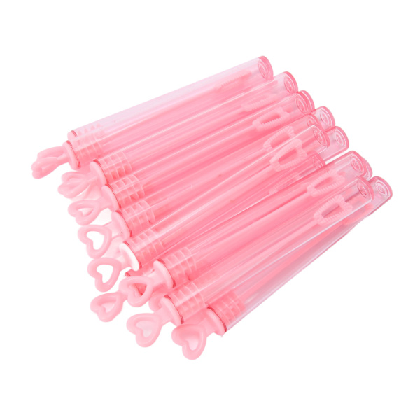 50 st Mini Bubble Wands för barn Hjärtformade Rosa Transparenta Bubble Sticks Party Favors för spelbelöningar bröllop