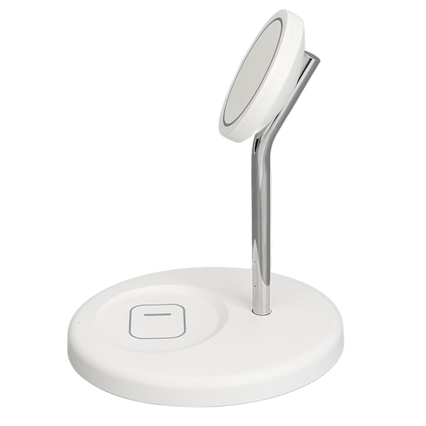2 i 1 Magnetisk Trådløs Lader Metall og ABS Hvit Trådløs Lader Stativ for IPhone 12 13 14 Serie Hvit