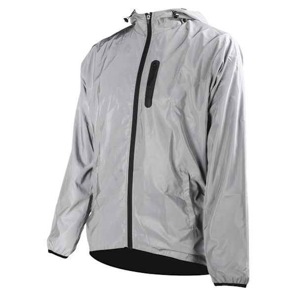Cykel Full Reflective Coat Full Reflective Vattenavvisande Huvtröja Vindjacka för Utomhus Sportälskare M