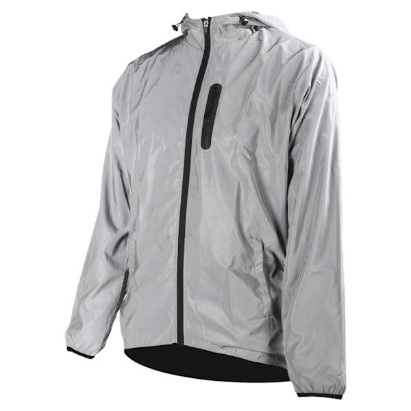 Sykkel Full Reflective Coat Full Reflective Vanntett Hette Vindjakke for Utendørs Sportsentusiaster M