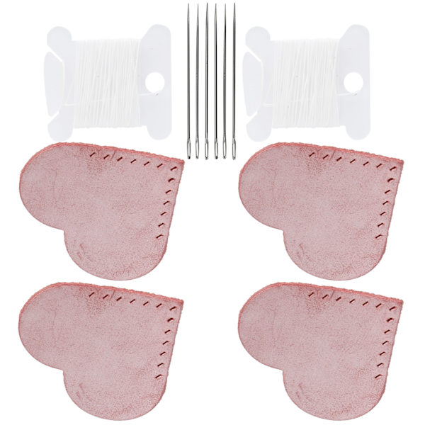 2 Set Hjärtformade Tyg Hörnsida Bokmärken Markör DIY Läder Varor SymaterialRosa