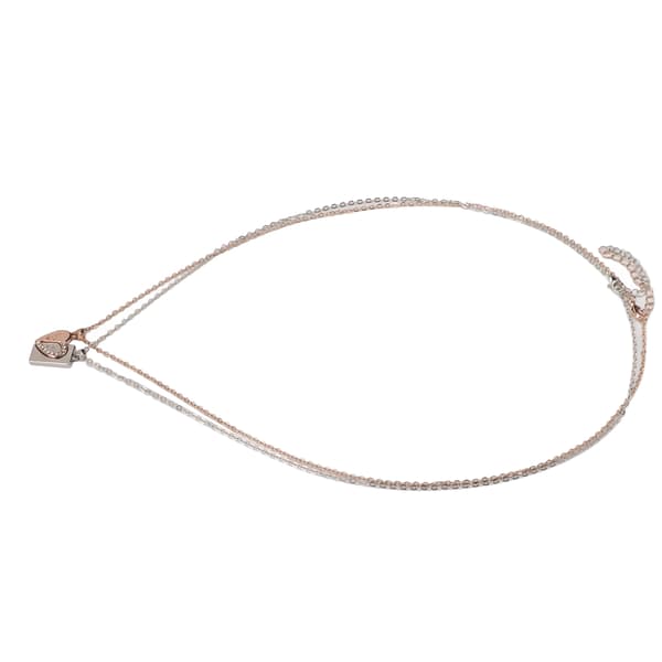 2 stk. hjerte magnetisk halskjede legering hjerte par matchende halskjede for ham og henne (rose sølv)