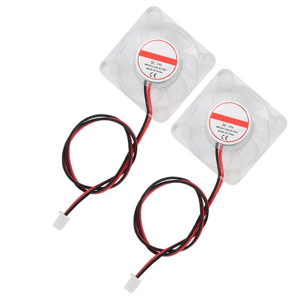 2 stk. 3D-printer køleventilator LED-lys hydraulisk leje mini radiator 4010 til V6 Hotend24V