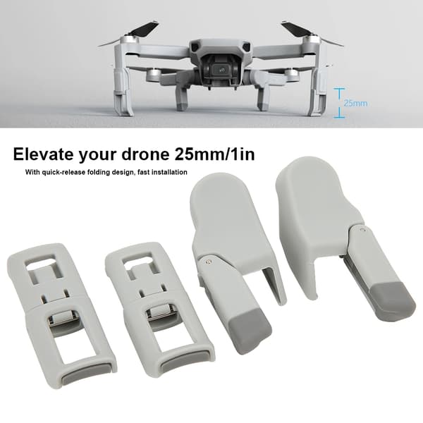 Drönare Förhöjda Landningsställ Benstöd Skyddsförlängningar Passar för DJI Mavic Mini Grå