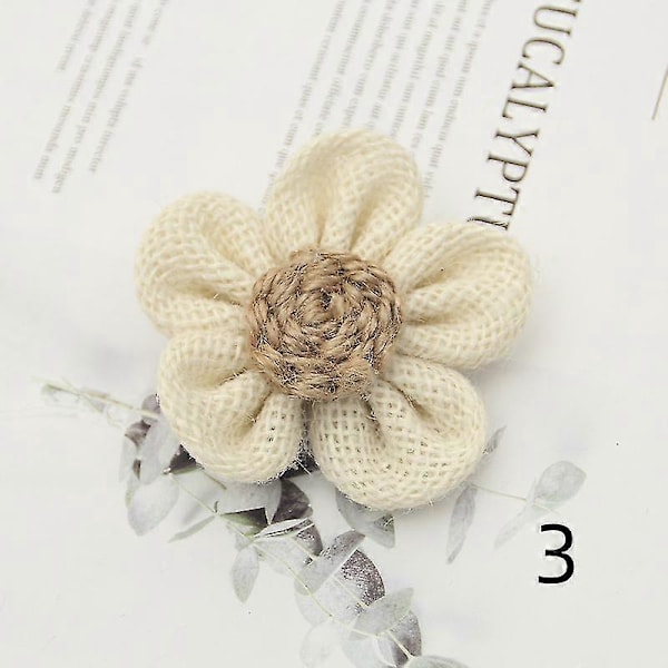 Naturlige Juteblomster 3 Stykker Beige Egnet Til Håndværk Fest Jul Bryllupsdekorationer