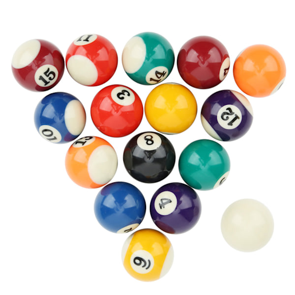 16 stk. miljøvenlige 38MM harpiks børnebilliardkugler Mini poolbord tilbehør
