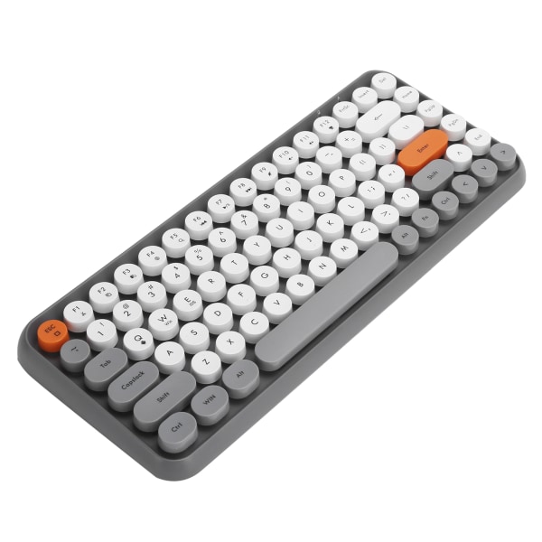 Ajazz Wireless Keyboard Bluetooth 84 Keys Retro Rund Keycap Gaming Kontorrekvisita 308IGray