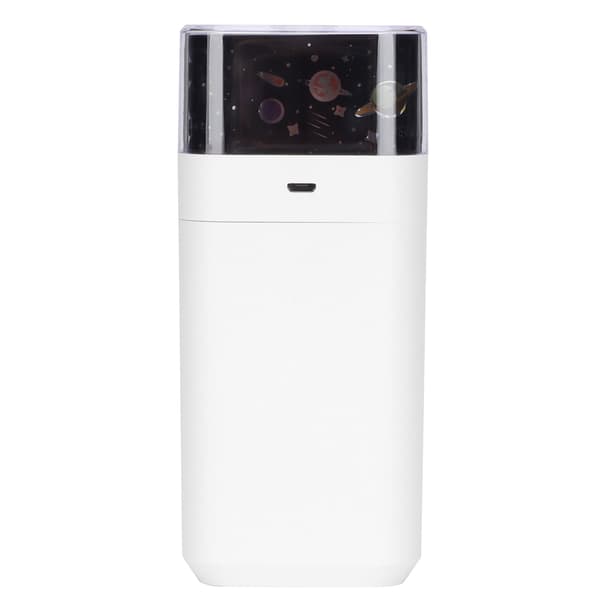 Starlight luftfukter ultralyd LED nattlys stillegående 300 ml dobbel modus mini luftfukter med stjernelysprojeksjon hvit