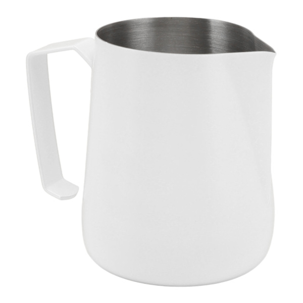 450 ml melkeskummerkanne i rustfritt stål 304, melkeskummerkanne for kaffebar, hjem, hvit