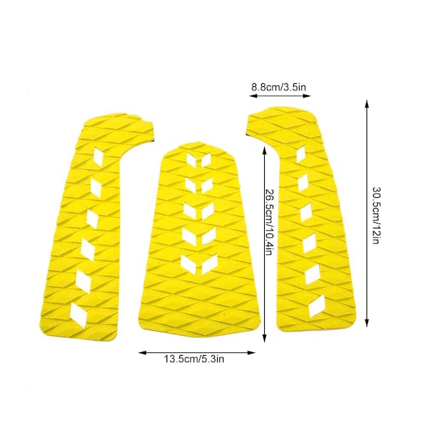 EVA-liukumaton Stomp Pad, jossa neliömäinen reikä surffilaudalle, shortboardille, longboardille ja skimboardille (keltainen)