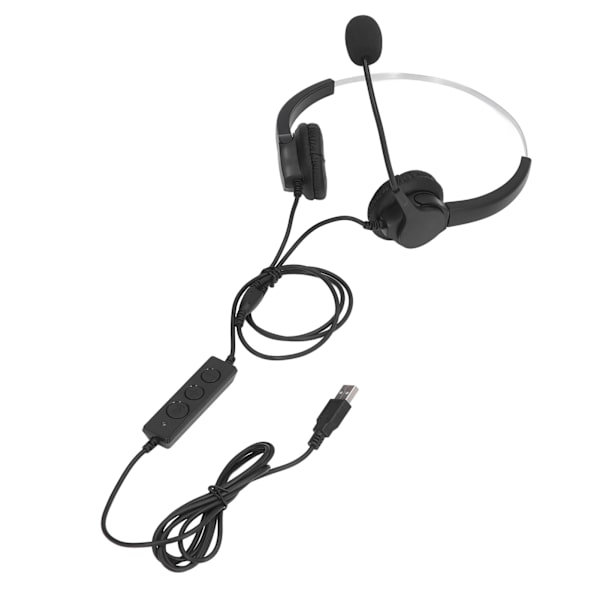 Kontorheadset Justerbar Stabil Kablet Call Center Hodetelefon med Støyreduksjonsmikrofon for Kontordatamaskin