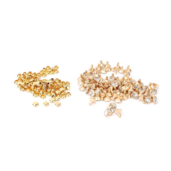 Krystallinnlegg i stoff hurtignagler 12 mm flekker studshette for DIY lær håndverksdekorasjon (#3)